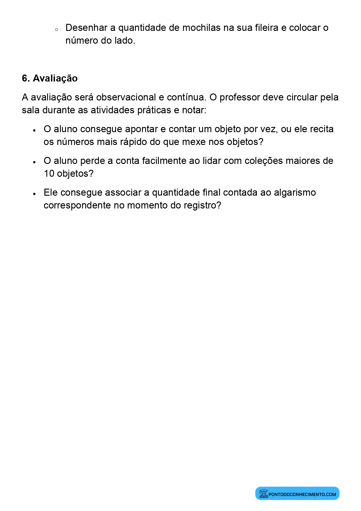 Contagem de Objetos no 1º Ano do Ensino Fundamental