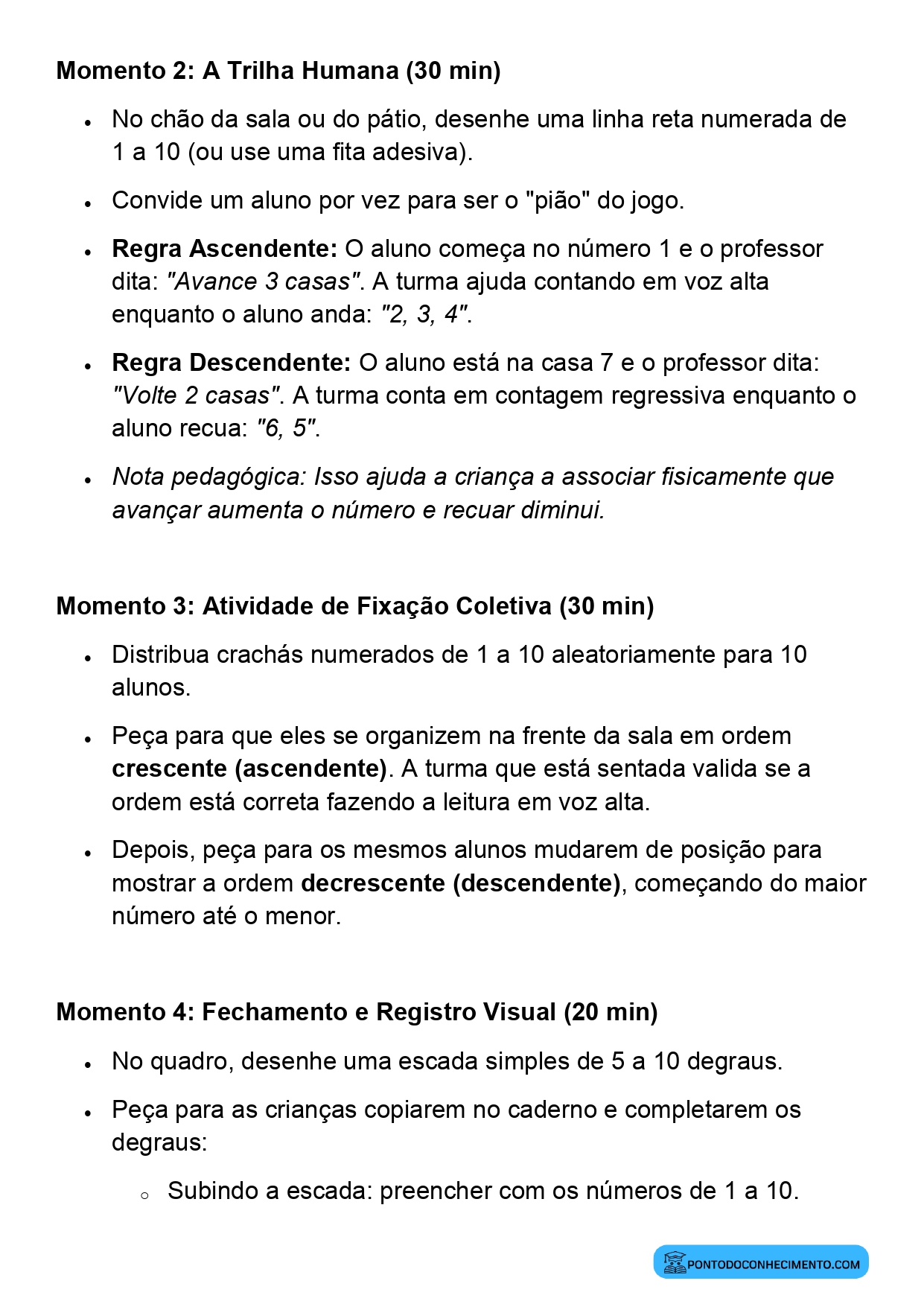 Planejamento de Aula Contagem Numérica 1º Ano
