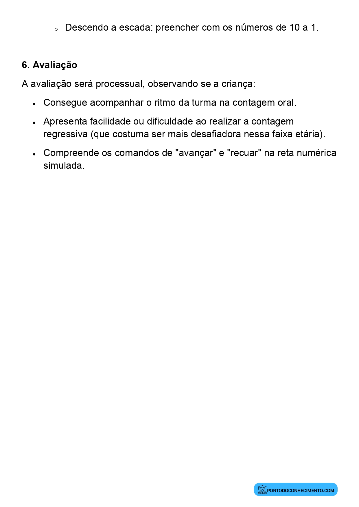 Contagem de Rotina no 1º Ano do Ensino Fundamental