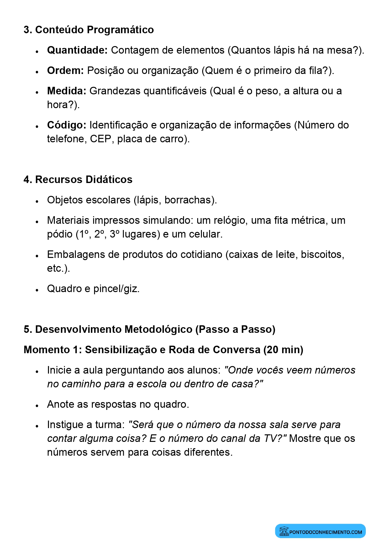 Aula de Matemática sobre Números Naturais 1º Ano