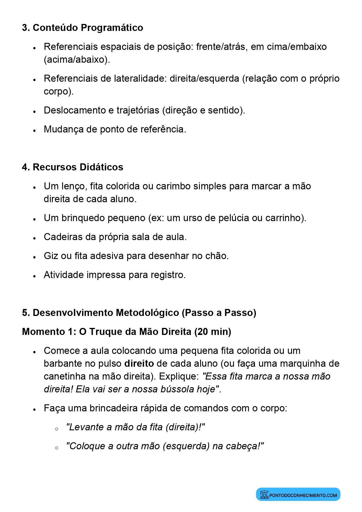 Aula de Matemática sobre Referências Espaciais 1º Ano
