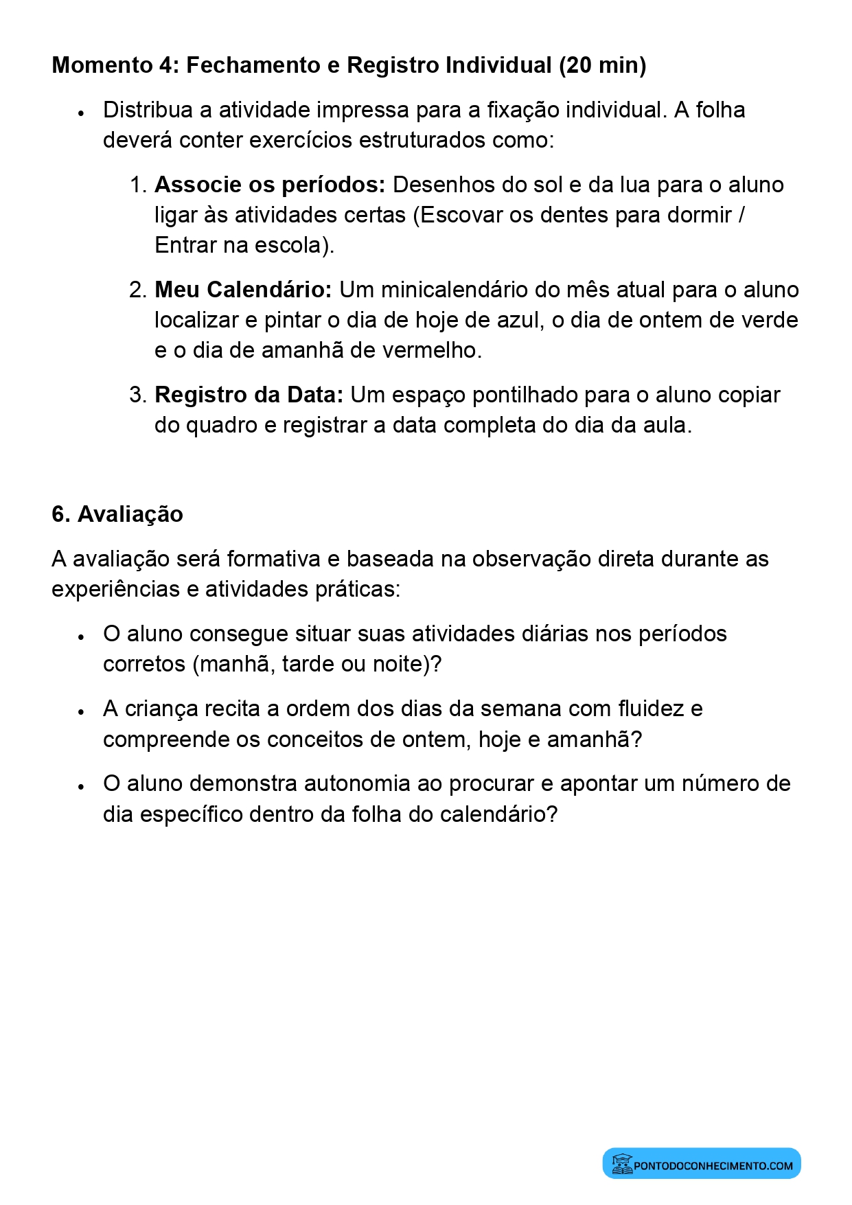 Noções de Tempo no 1º Ano do Ensino Fundamental