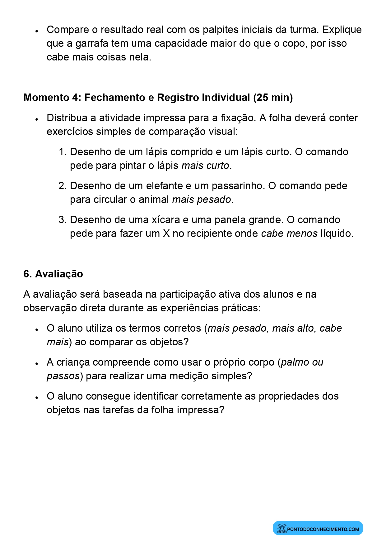 Medidas de Comprimento para o 1º Ano do Ensino Fundamental