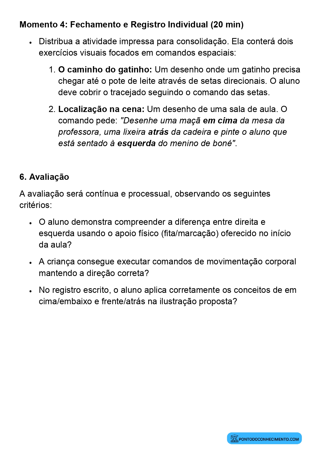 Localização e Deslocamento no 1º Ano do Ensino Fundamental