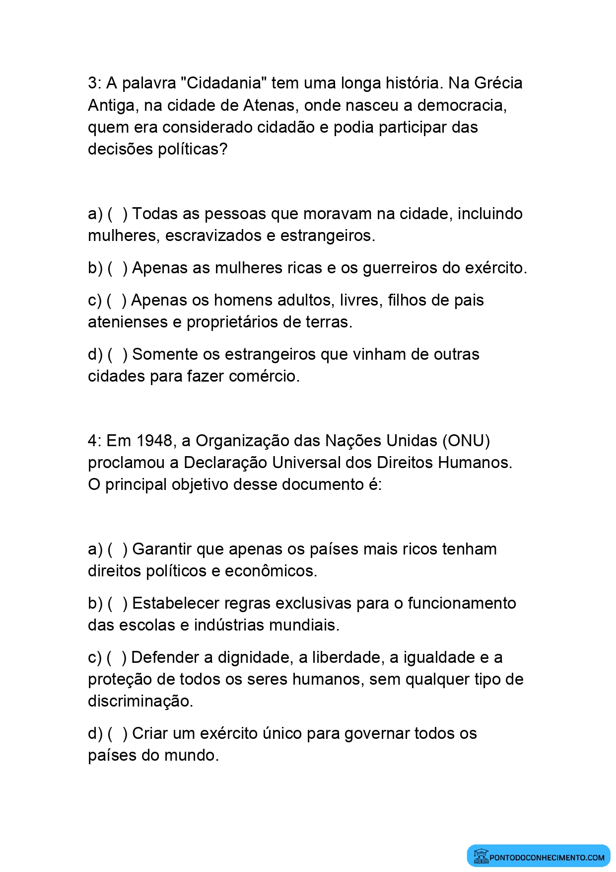 Prova de história 5º ano quarto bimestre