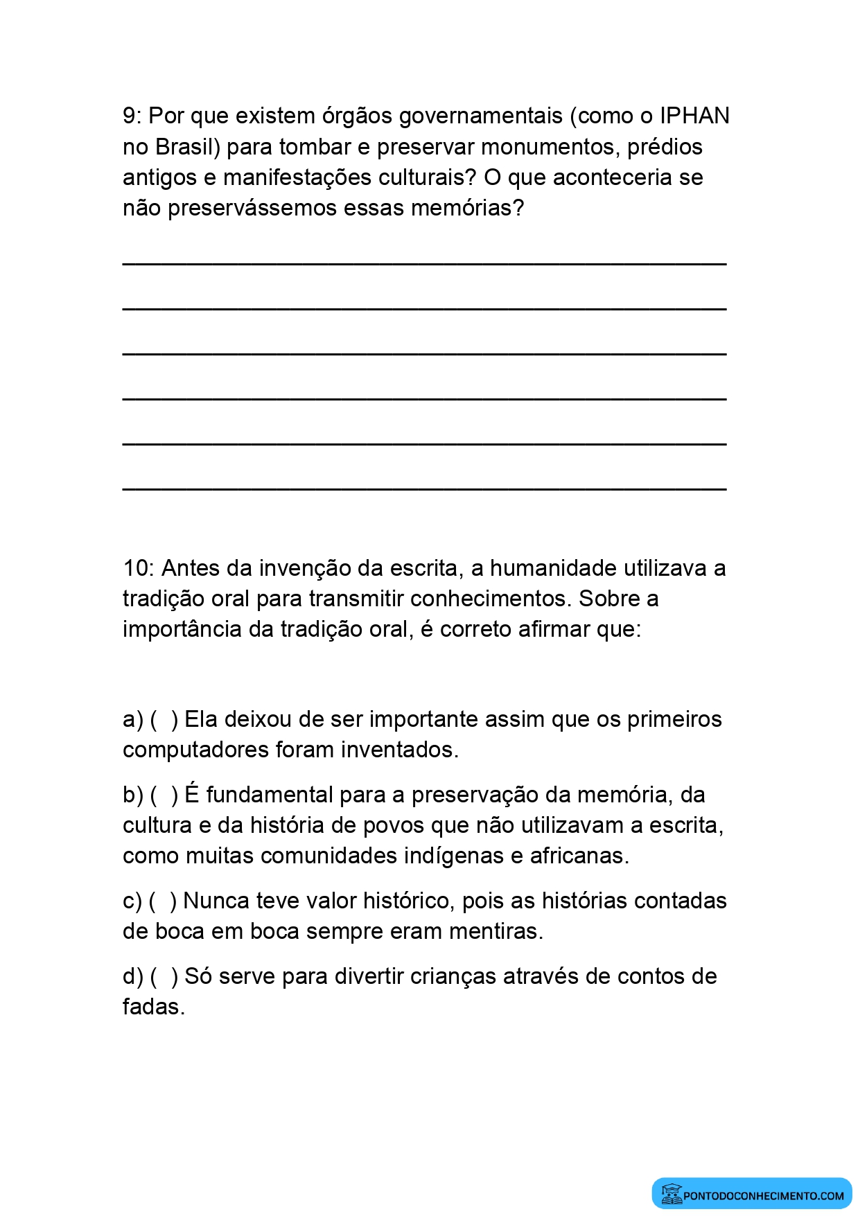 Prova de história 5 ano quarto bimestre