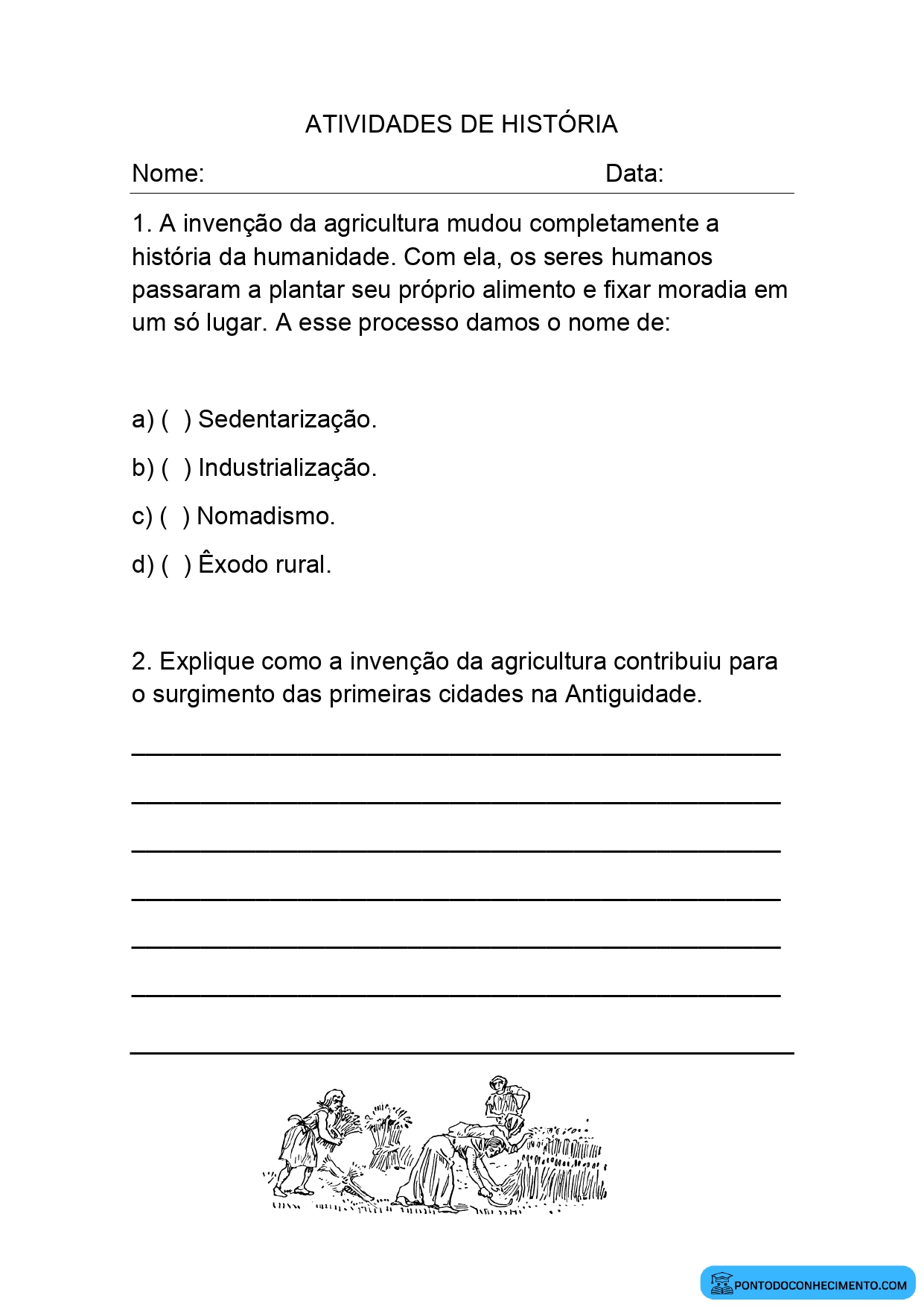 Avaliação de história 5º ano terceiro bimestre
