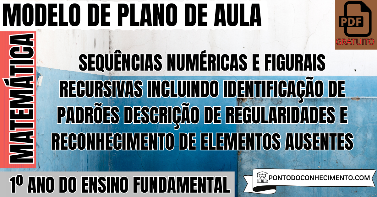 Plano de aula de Matemática para o 1º ano sobre sequências numéricas e padrões recursivos