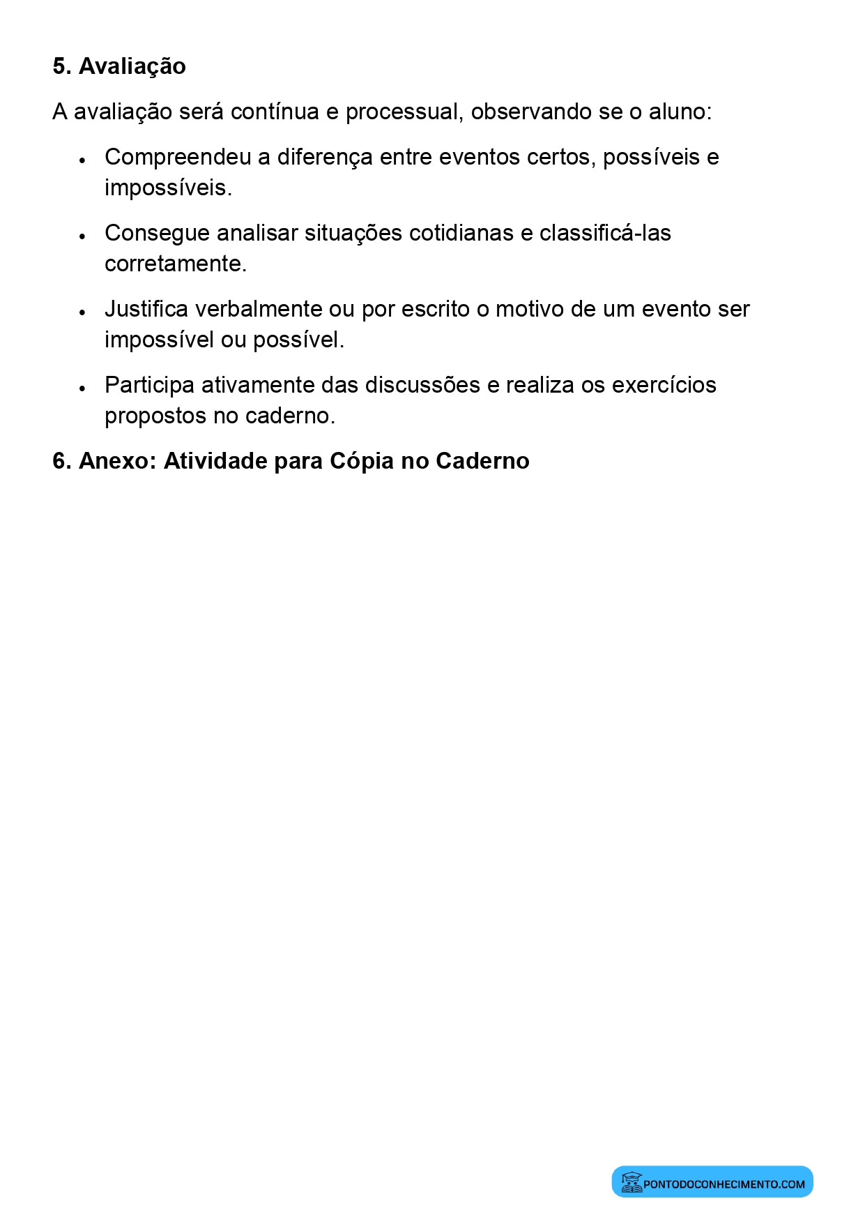Plano de aula sobre situações de acaso no cotidiano 3º ano