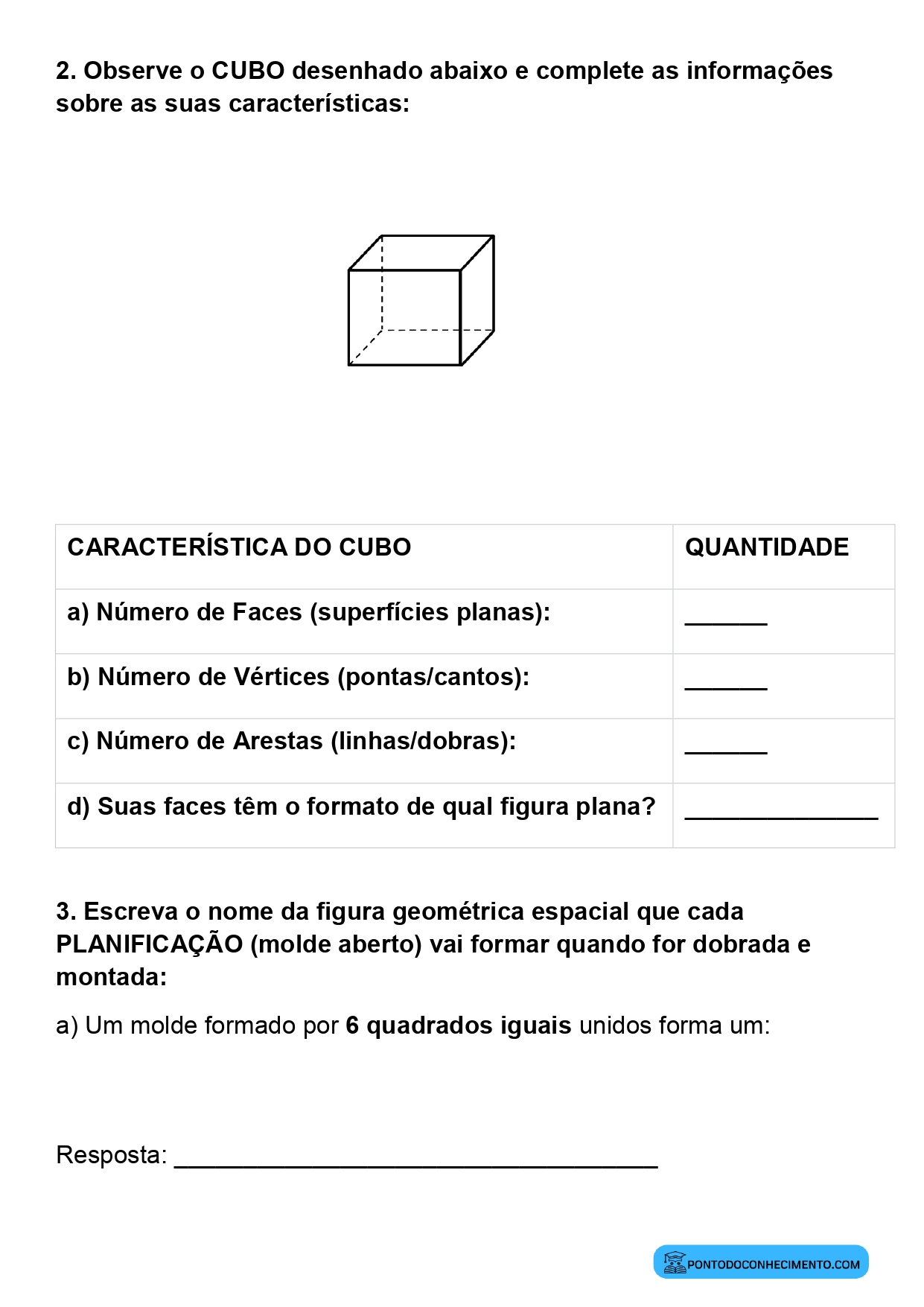 Plano de aula de Matemática sobre faces arestas e vértices