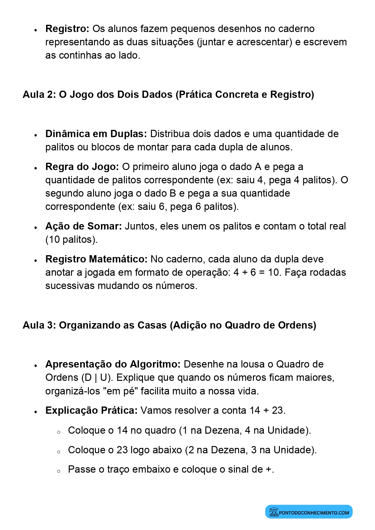 Plano de Aula Completo de Matemática 2º Ano Adição