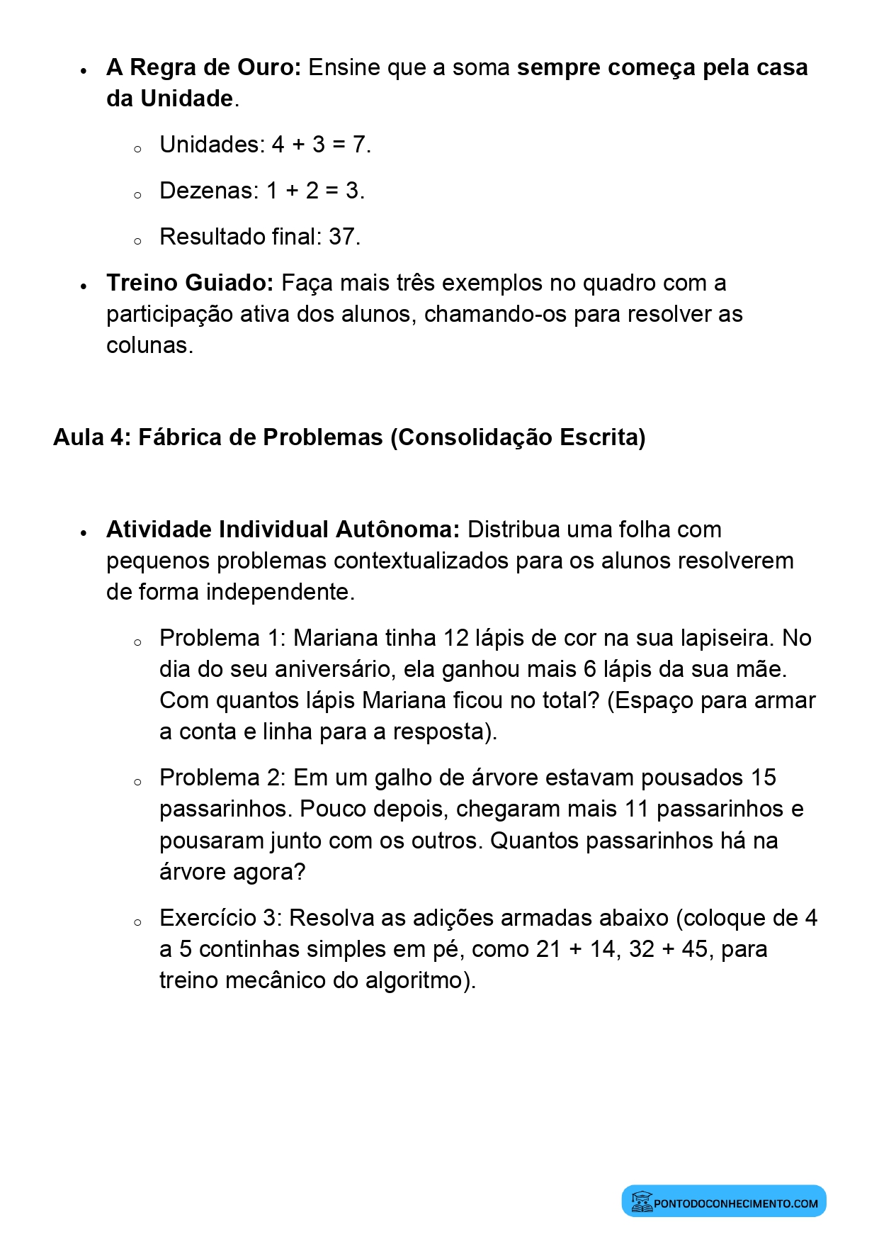 Plano de Aula BNCC Matemática 2º Ano Adição