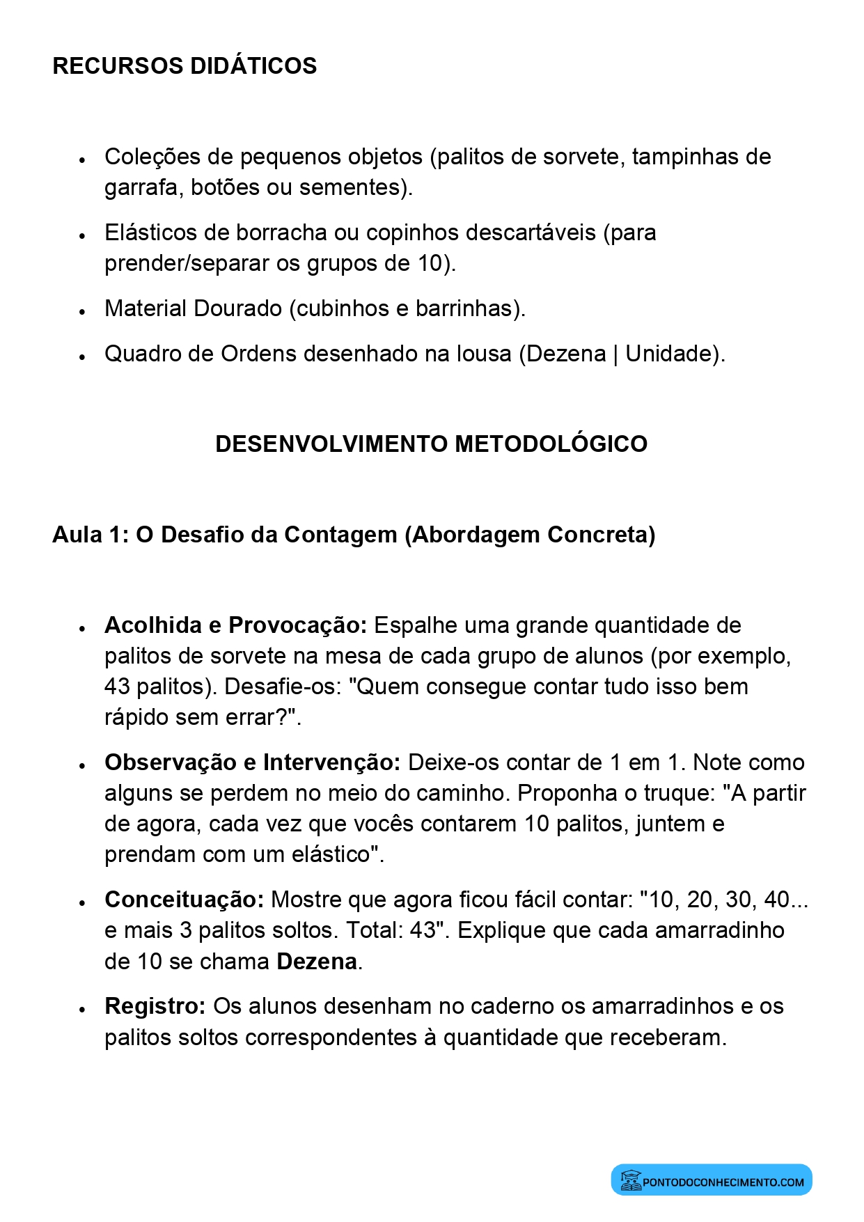 Plano de Aula Matemática 2º Ano Agrupamentos de 10 em 10