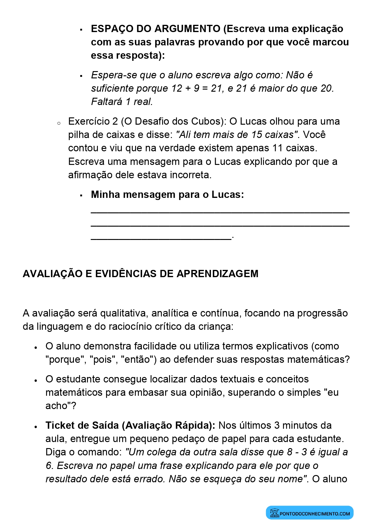 Plano de Aula Alinhado à BNCC Matemática 2º Ano Argumentação Matemática