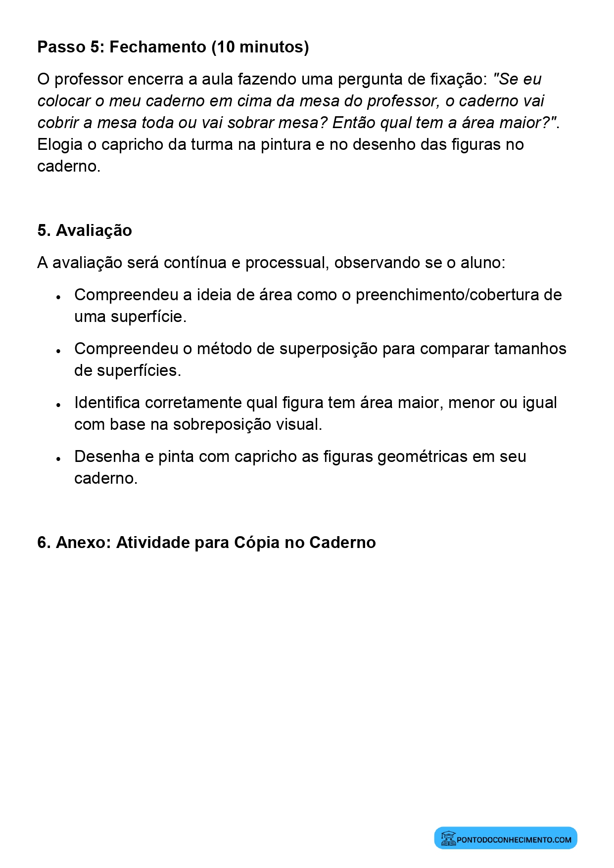 Comparação de áreas por sobreposição 3º ano