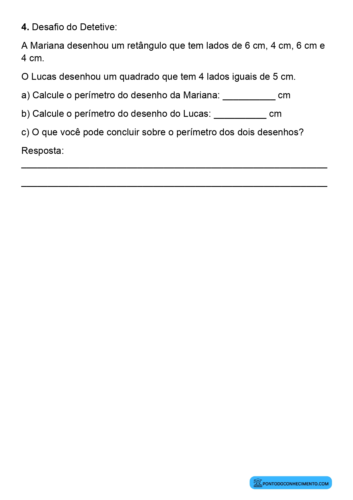 Plano de aula sobre medição e comparação de contornos