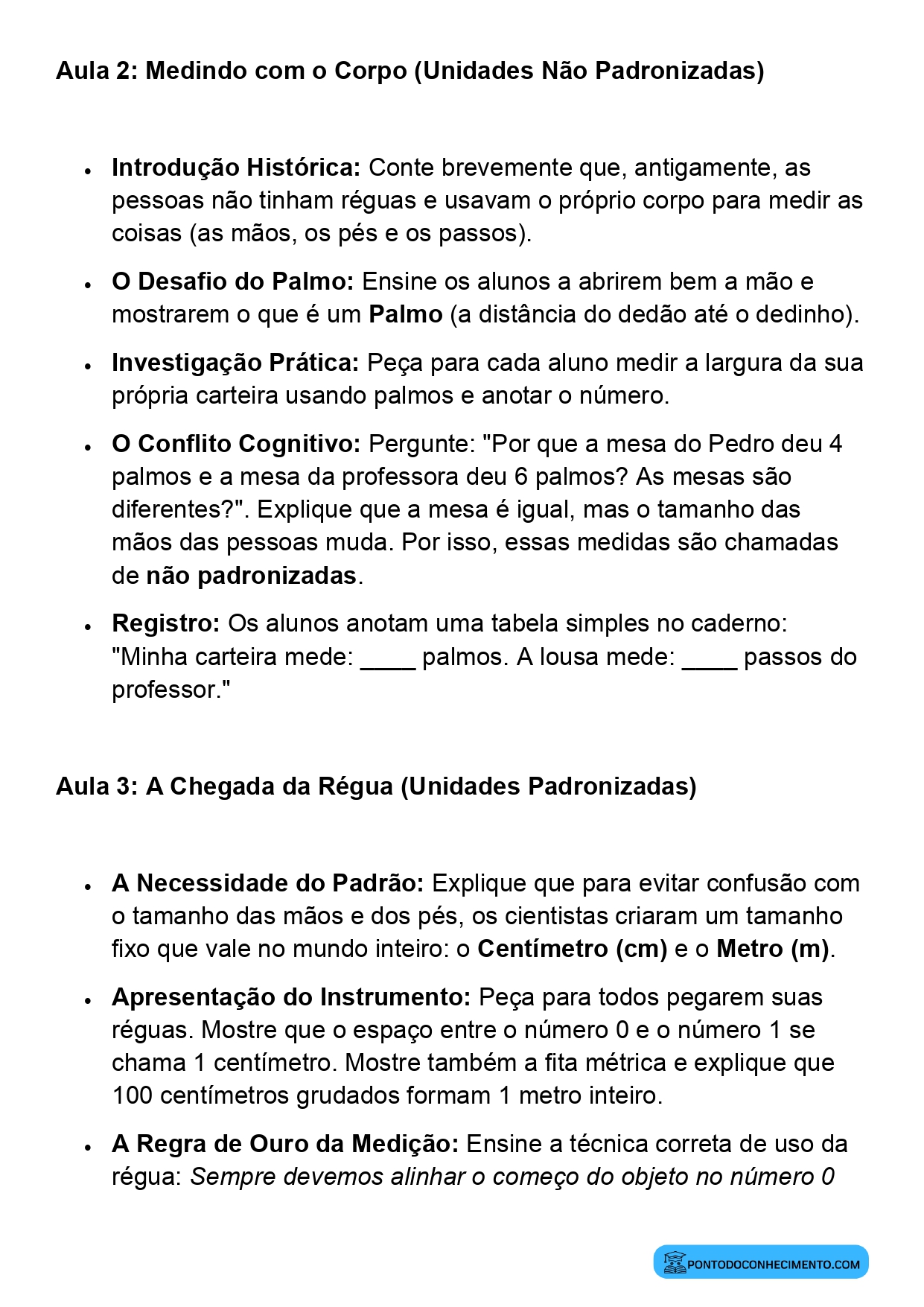Plano de Aula Completo de Matemática 2º Ano Comparação e Medida de Comprimentos