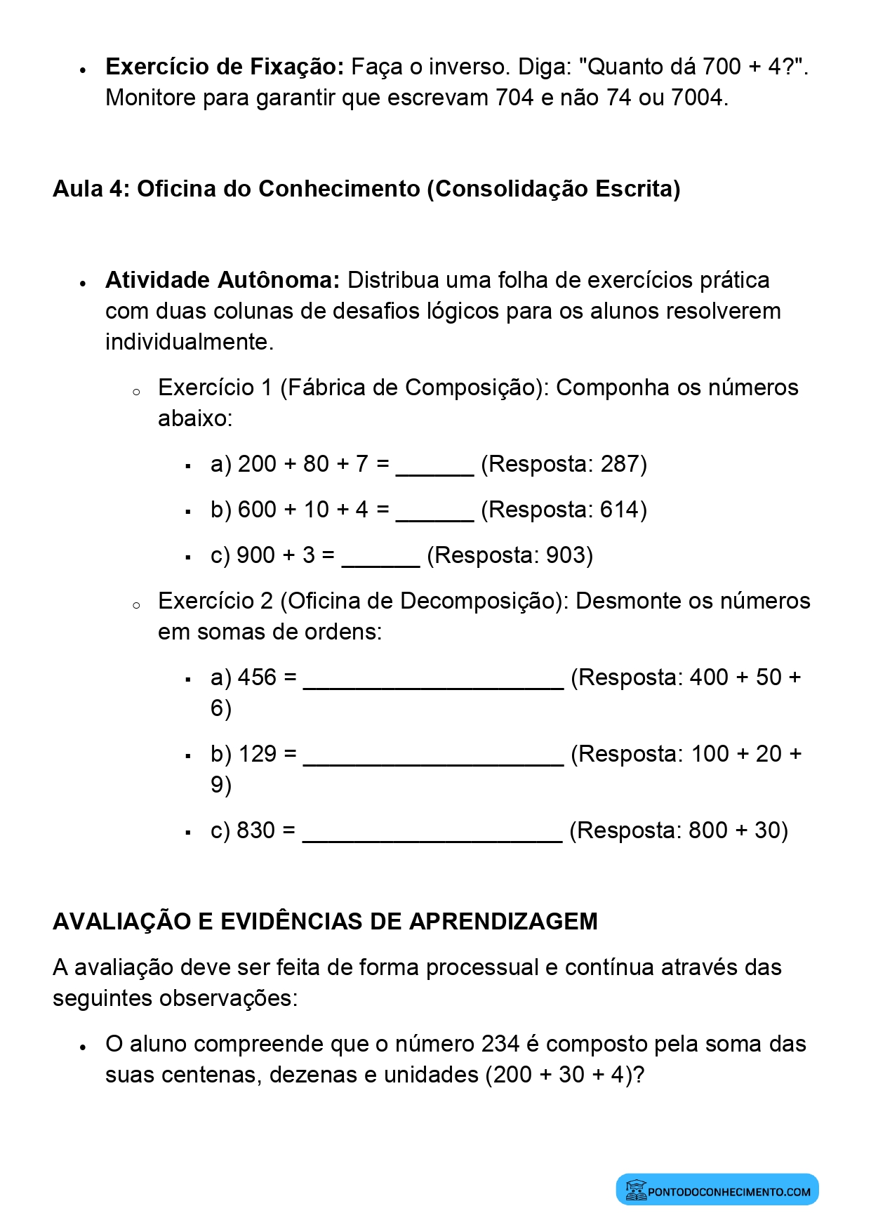Plano de Aula BNCC Matemática 2º Ano Composição e Decomposição de Números Naturais