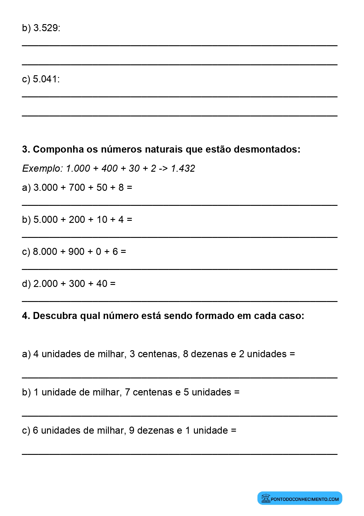 Plano de aula de Matemática sobre centenas dezenas e unidades