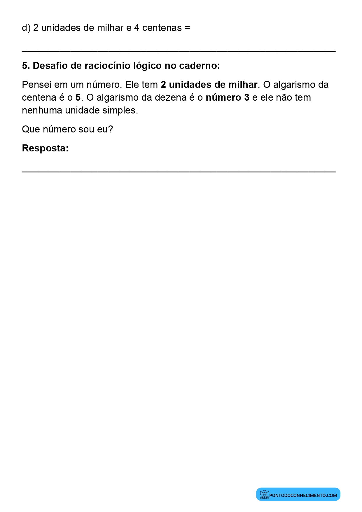Plano de aula sobre formação de números naturais