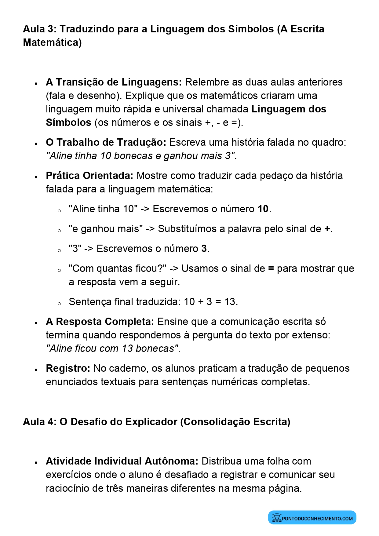 Plano de Aula BNCC Matemática 2º Ano Comunicação do Raciocínio Matemático