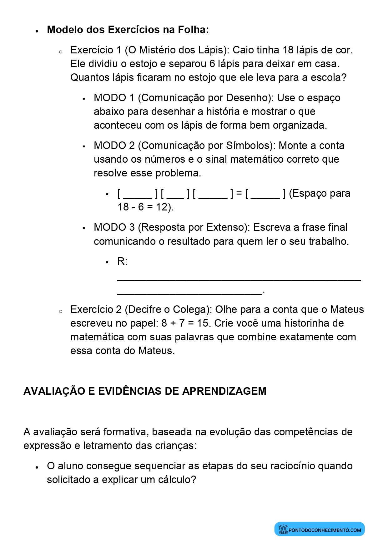 Plano de Aula Alinhado à BNCC Matemática 2º Ano Comunicação do Raciocínio Matemático