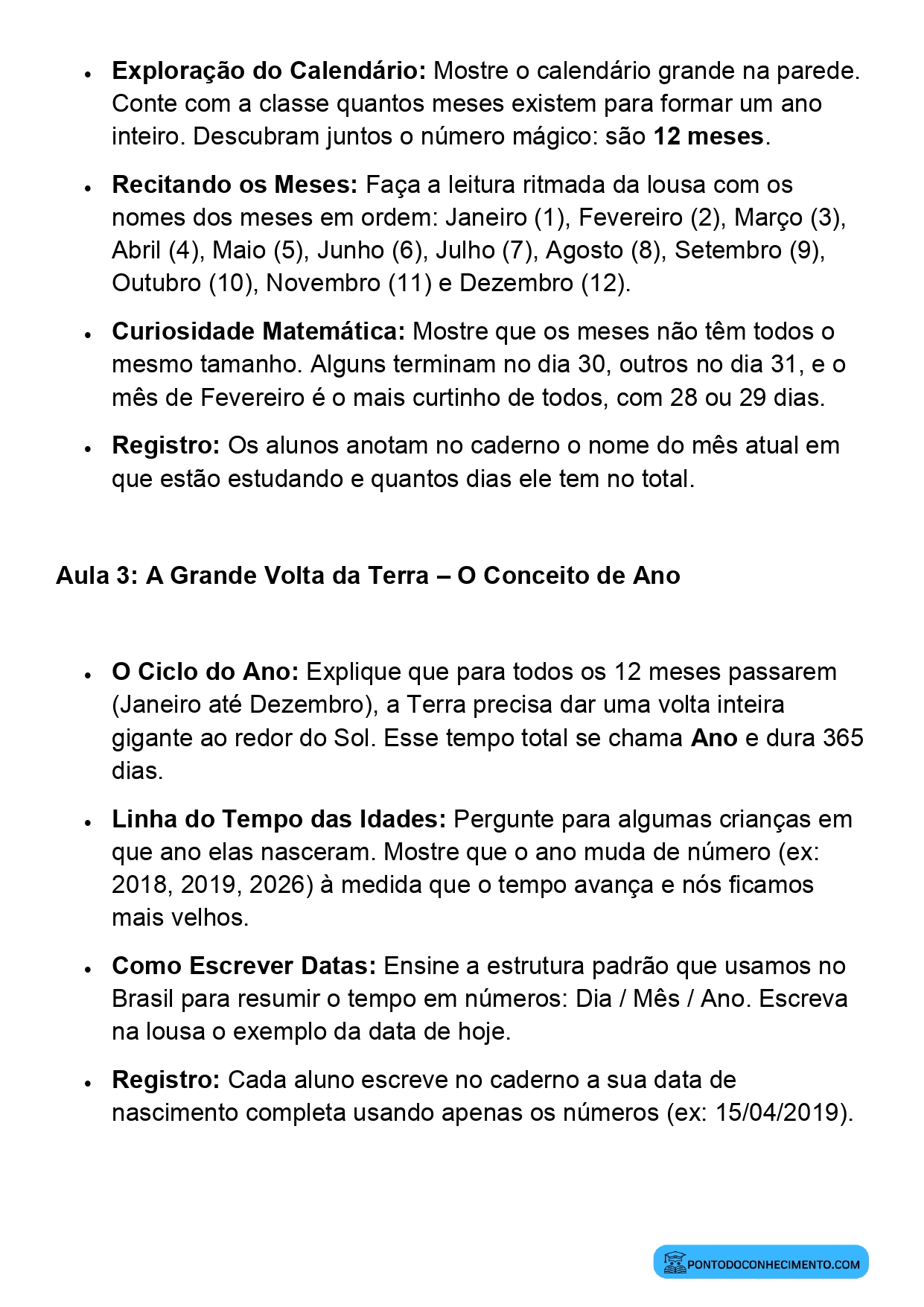 Plano de Aula Completo de Matemática 2º Ano Dia Semana Mês e Ano