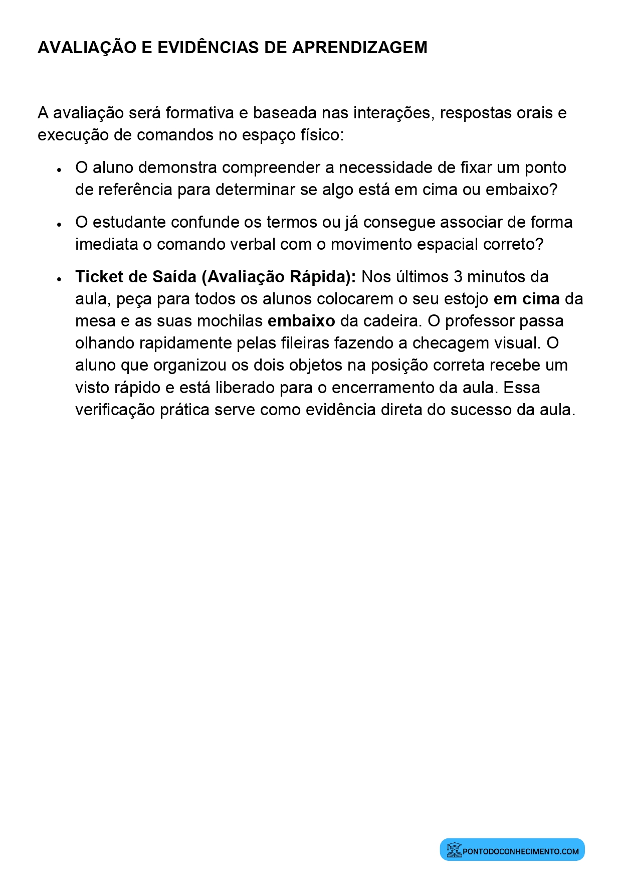 Plano de Aula Alinhado à BNCC Matemática 2º Ano Em Cima e Embaixo
