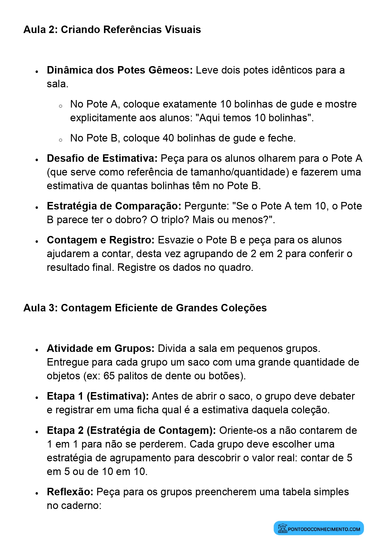 Plano de Aula Completo de Matemática 2º Ano Estimativas de Quantidades e Contagem de Coleções
