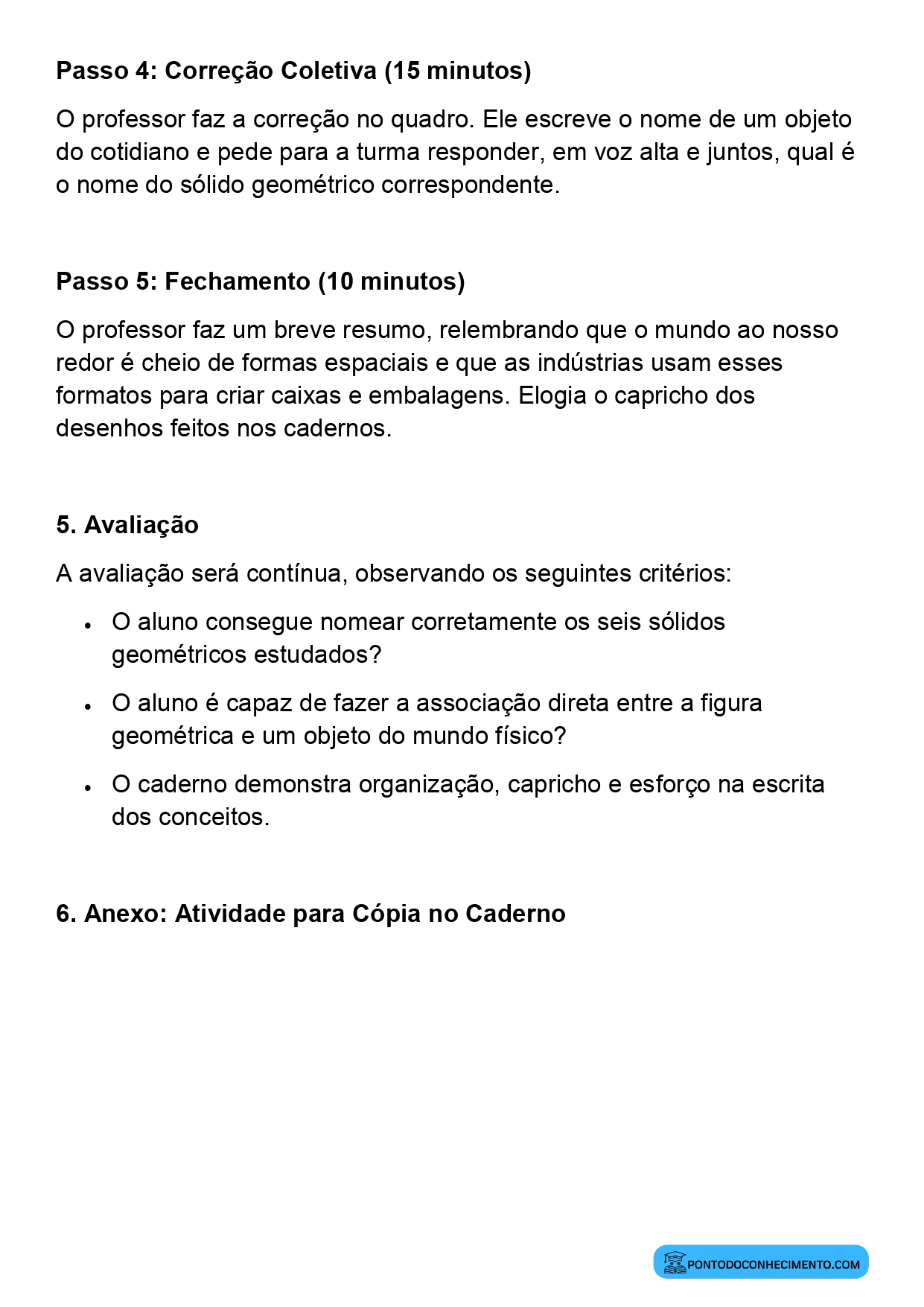 Plano de aula sobre pirâmides cones cilindros e esferas