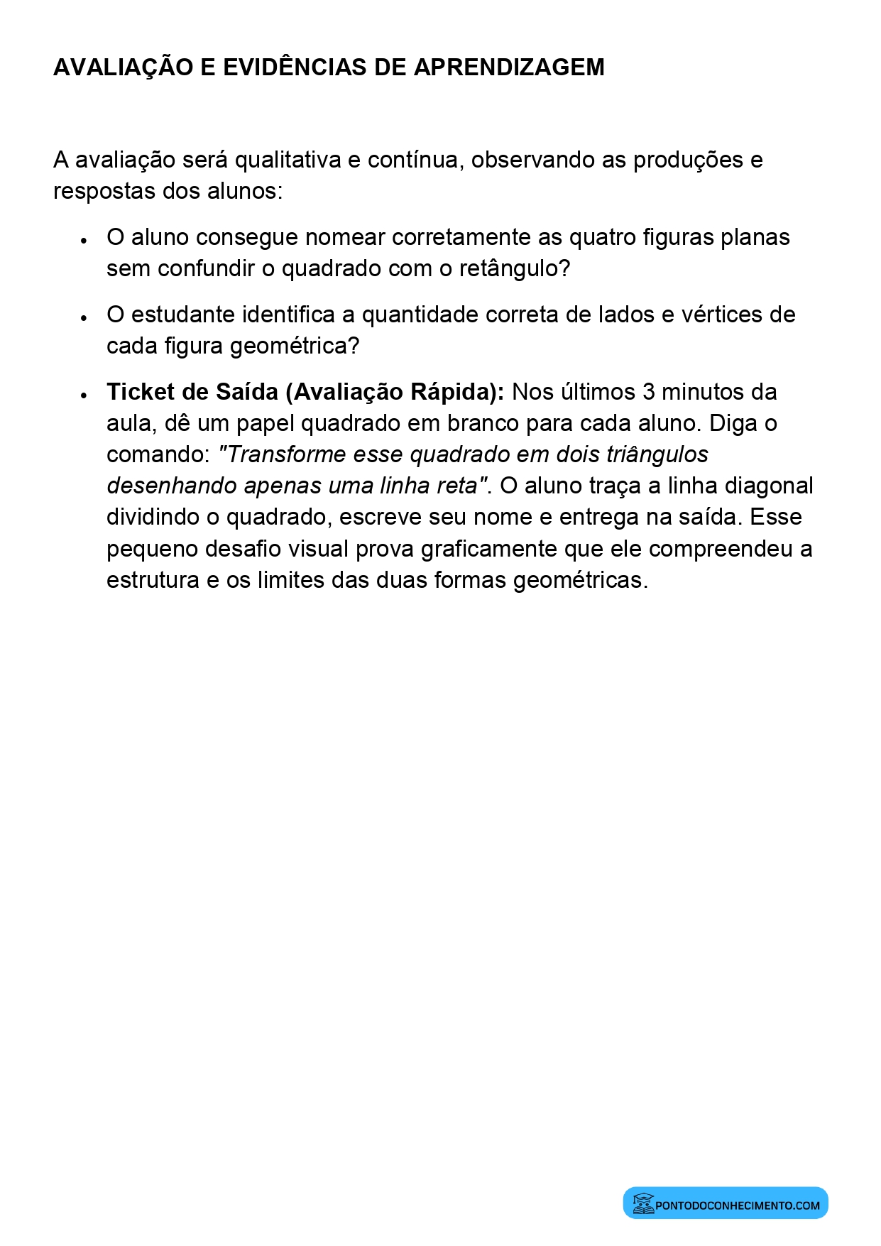 Plano de Aula Alinhado à BNCC Matemática 2º Ano Figuras Geométricas Planas