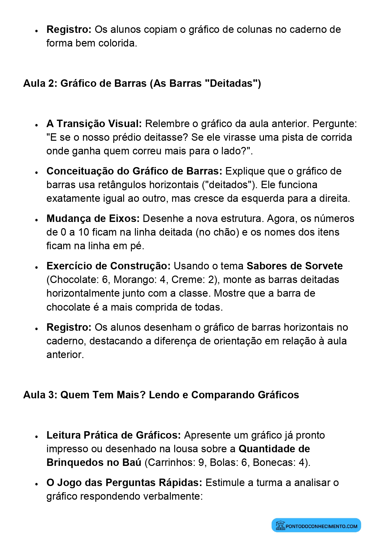 Plano de Aula Completo de Matemática 2º Ano Gráficos de Colunas e de Barras