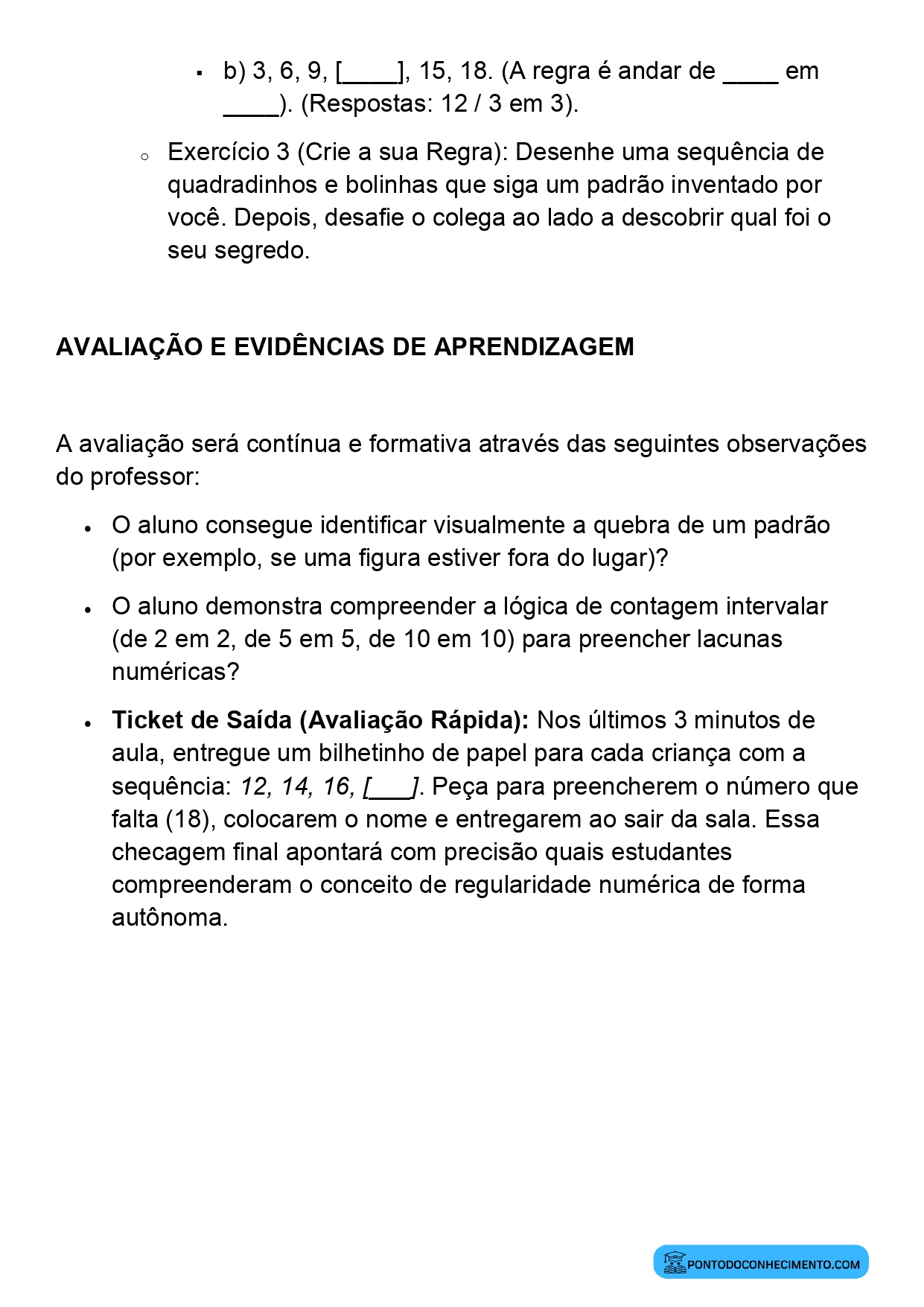 Plano de Aula BNCC Matemática 2º Ano Identificação de Padrões e Regularidades em Sequências Numéricas e Figurais