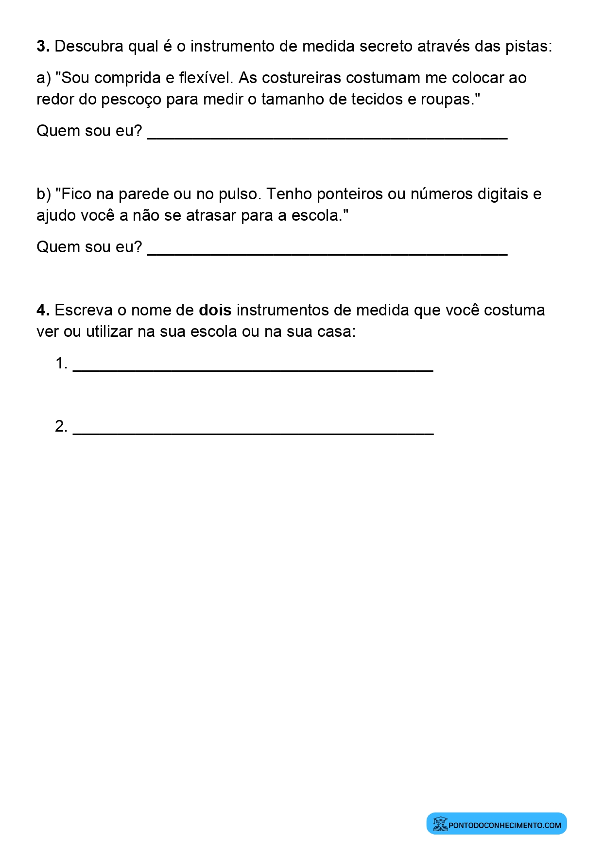 Plano de aula sobre instrumentos para medir comprimento