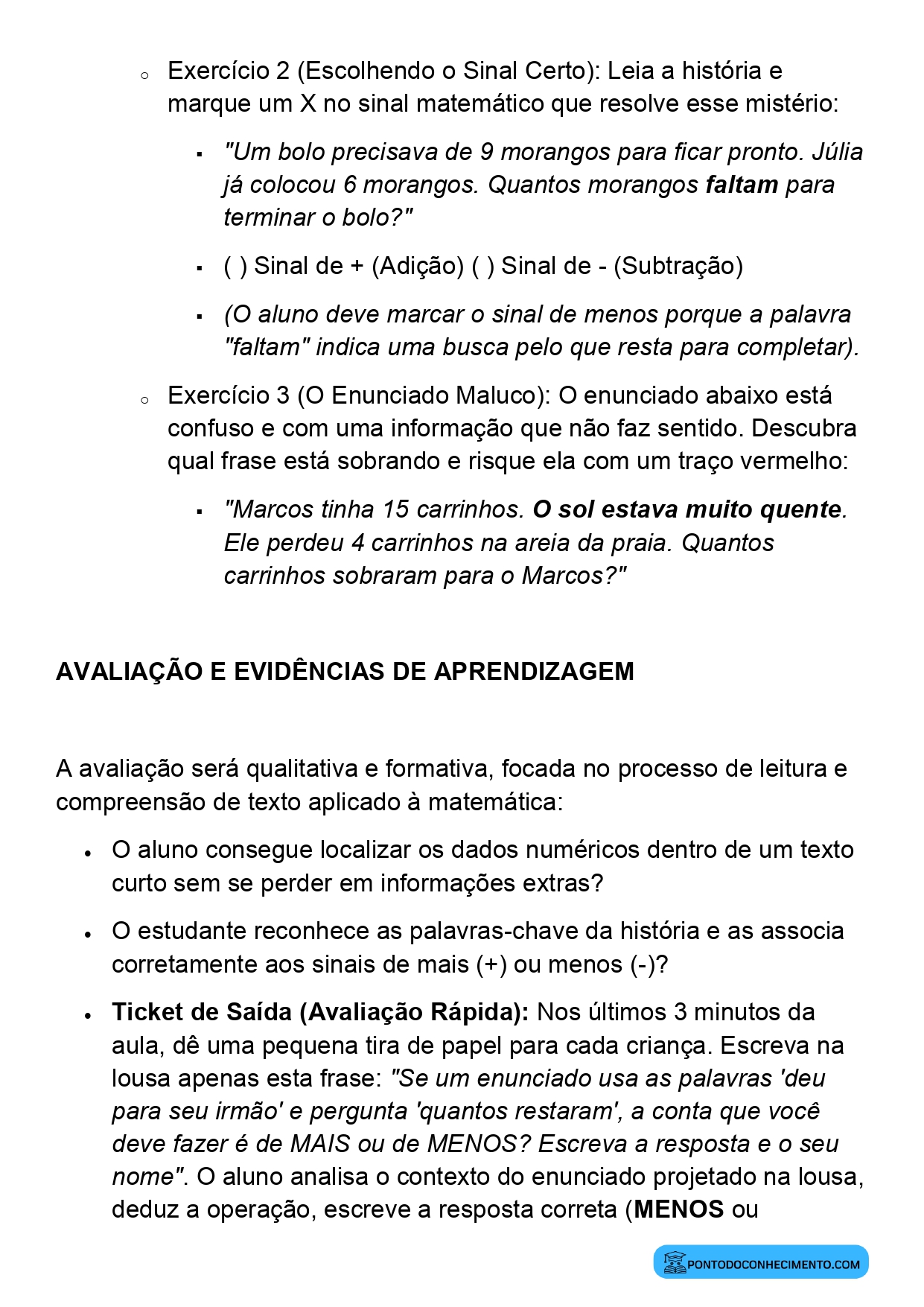 Plano de Aula Alinhado à BNCC Matemática 2º Ano Interpretação de Enunciados