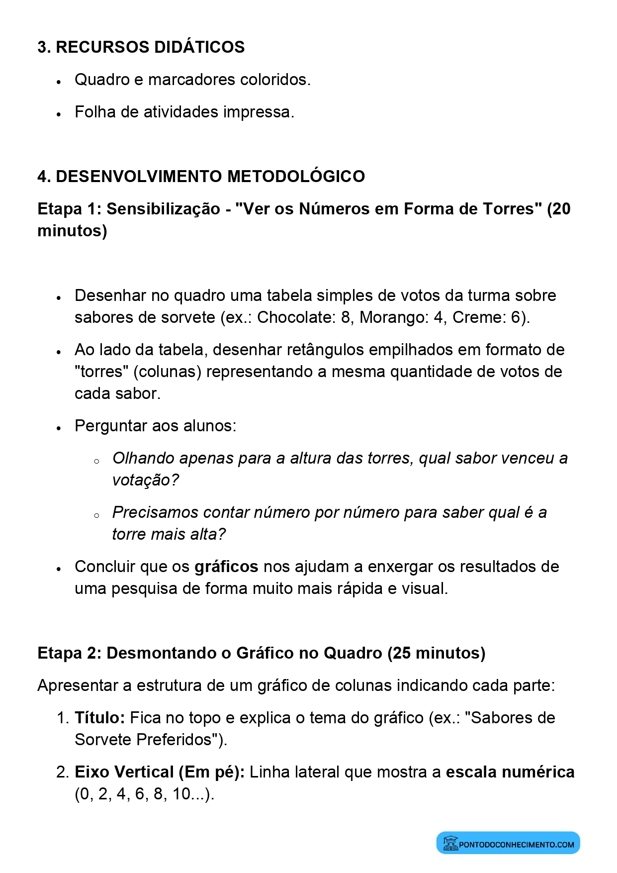 Plano de aula sobre leitura e interpretação de gráficos