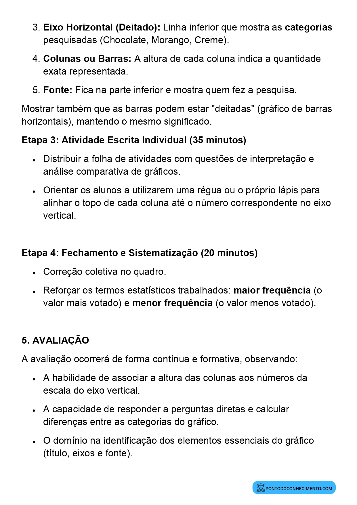 Plano de aula sobre leitura e interpretação de gráficos