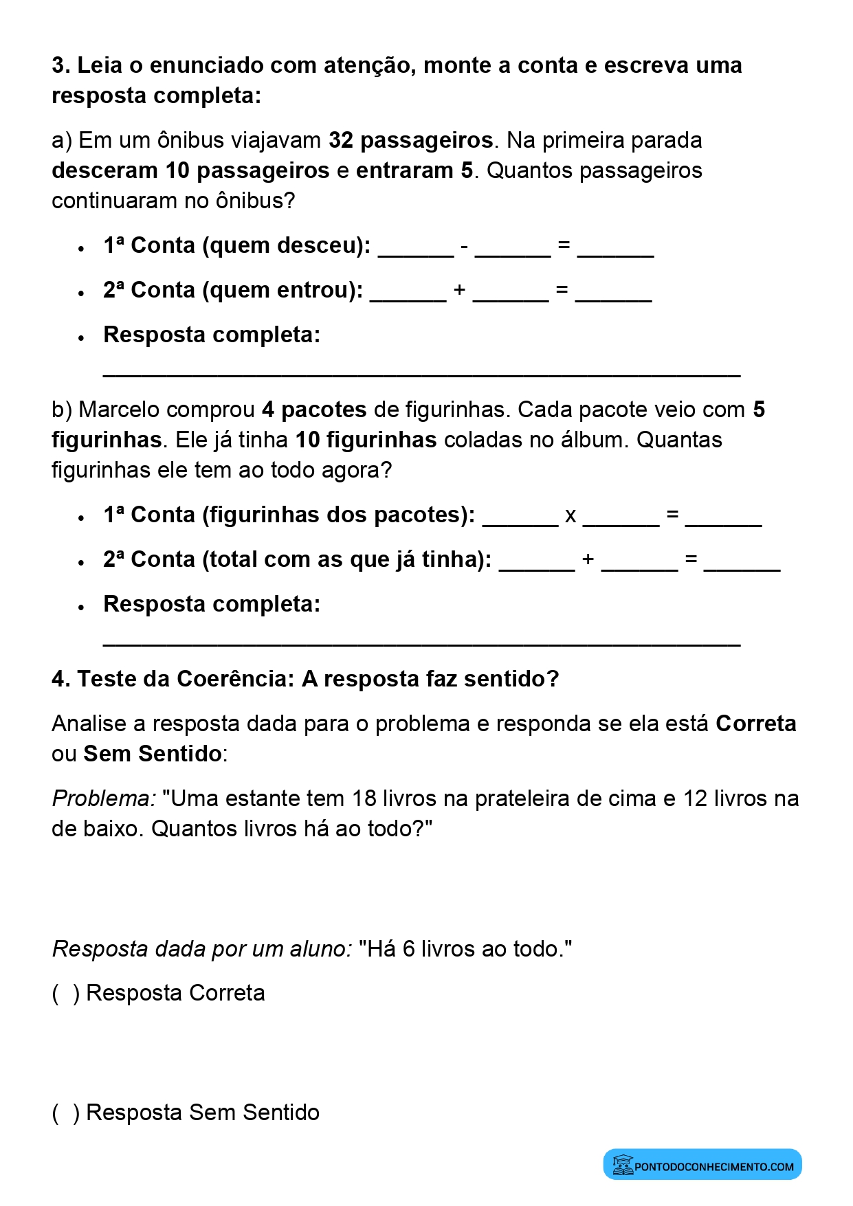 Plano de aula sobre identificação da pergunta em problemas matemáticos