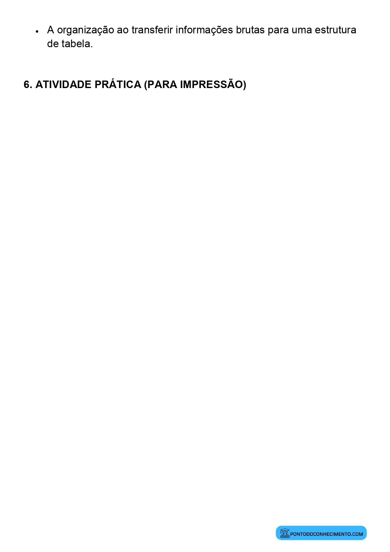 Plano de aula sobre leitura e interpretação de dados em tabelas
