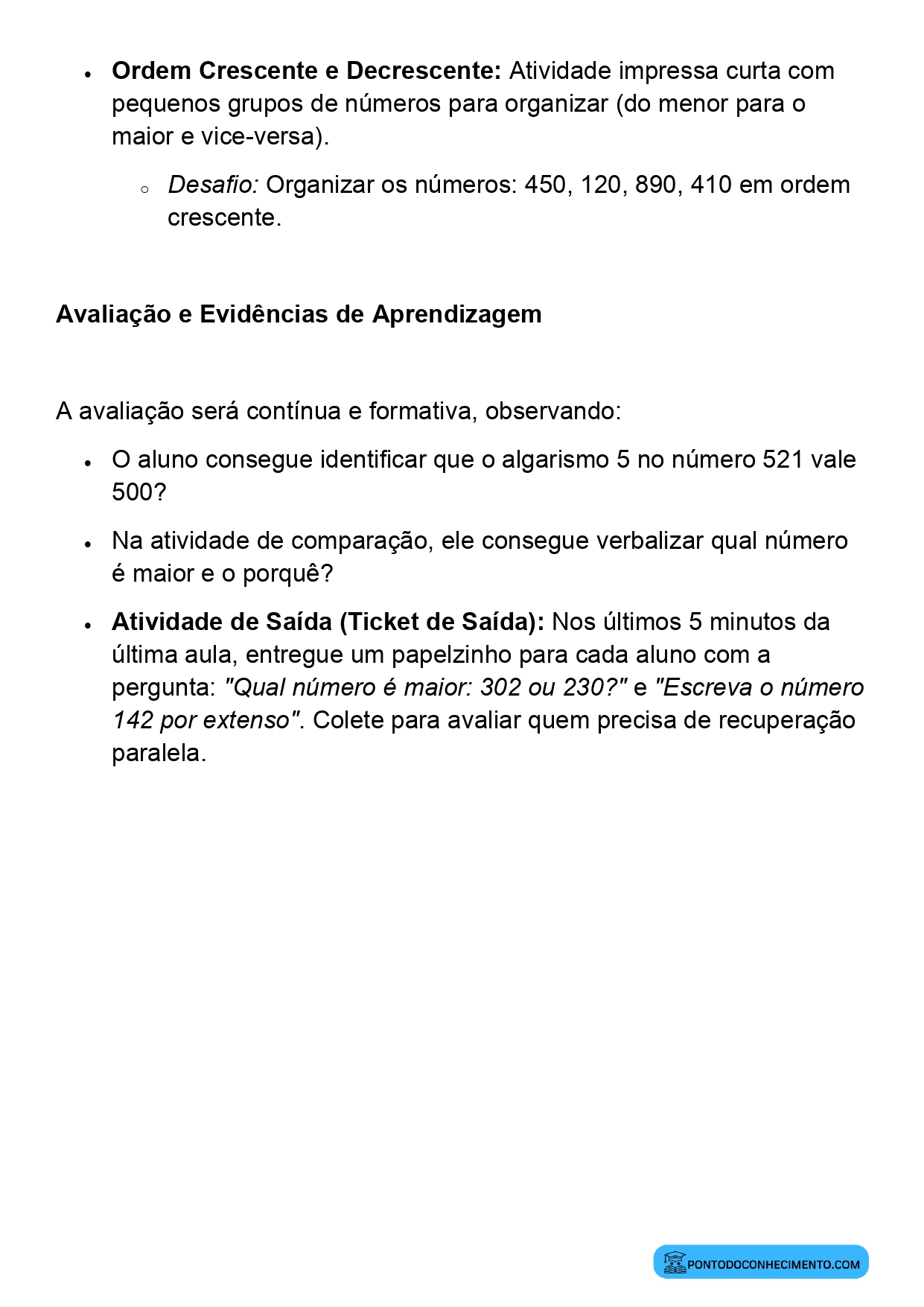 Plano de Aula BNCC Matemática 2º Ano Leitura Escrita Comparação e Ordenação de Números Naturais