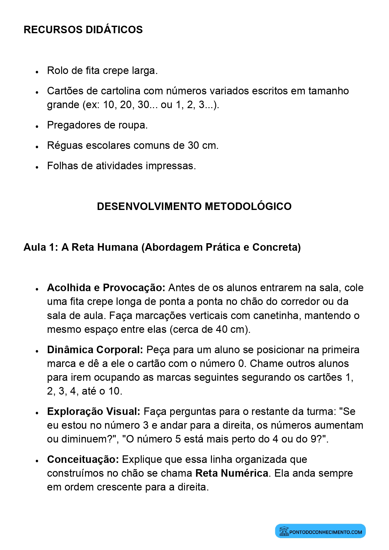 Plano de Aula Matemática 2º Ano Localização e Representação de Números na Reta Numérica
