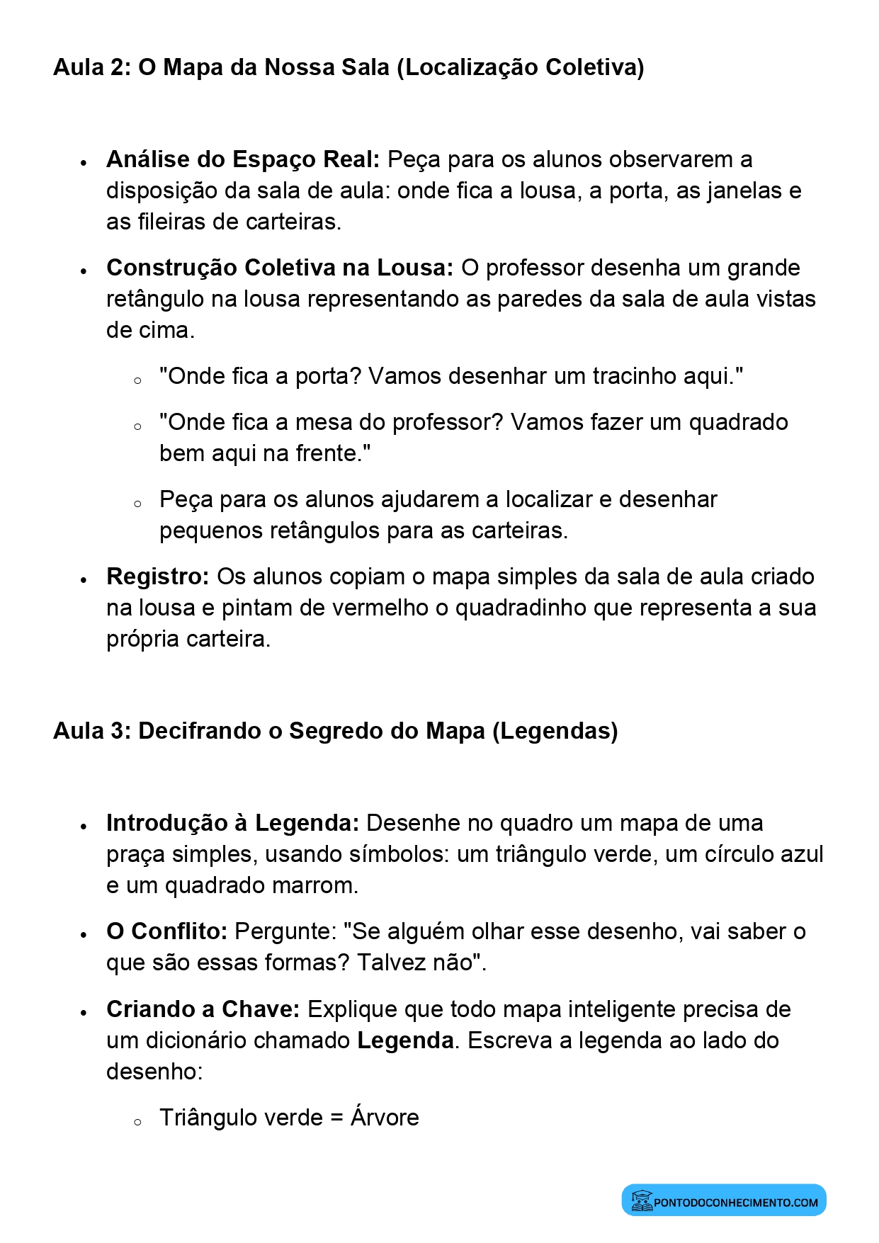 Plano de Aula Completo de Matemática 2º Ano Mapas Simples