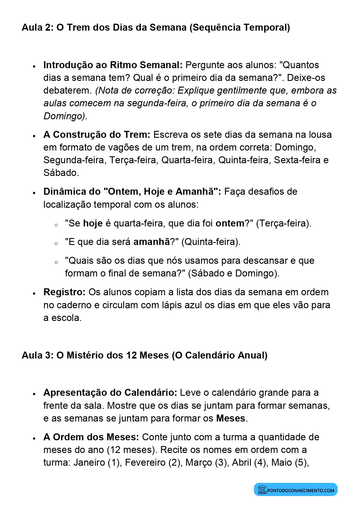 Plano de Aula Completo de Matemática 2º Ano Medidas de Tempo