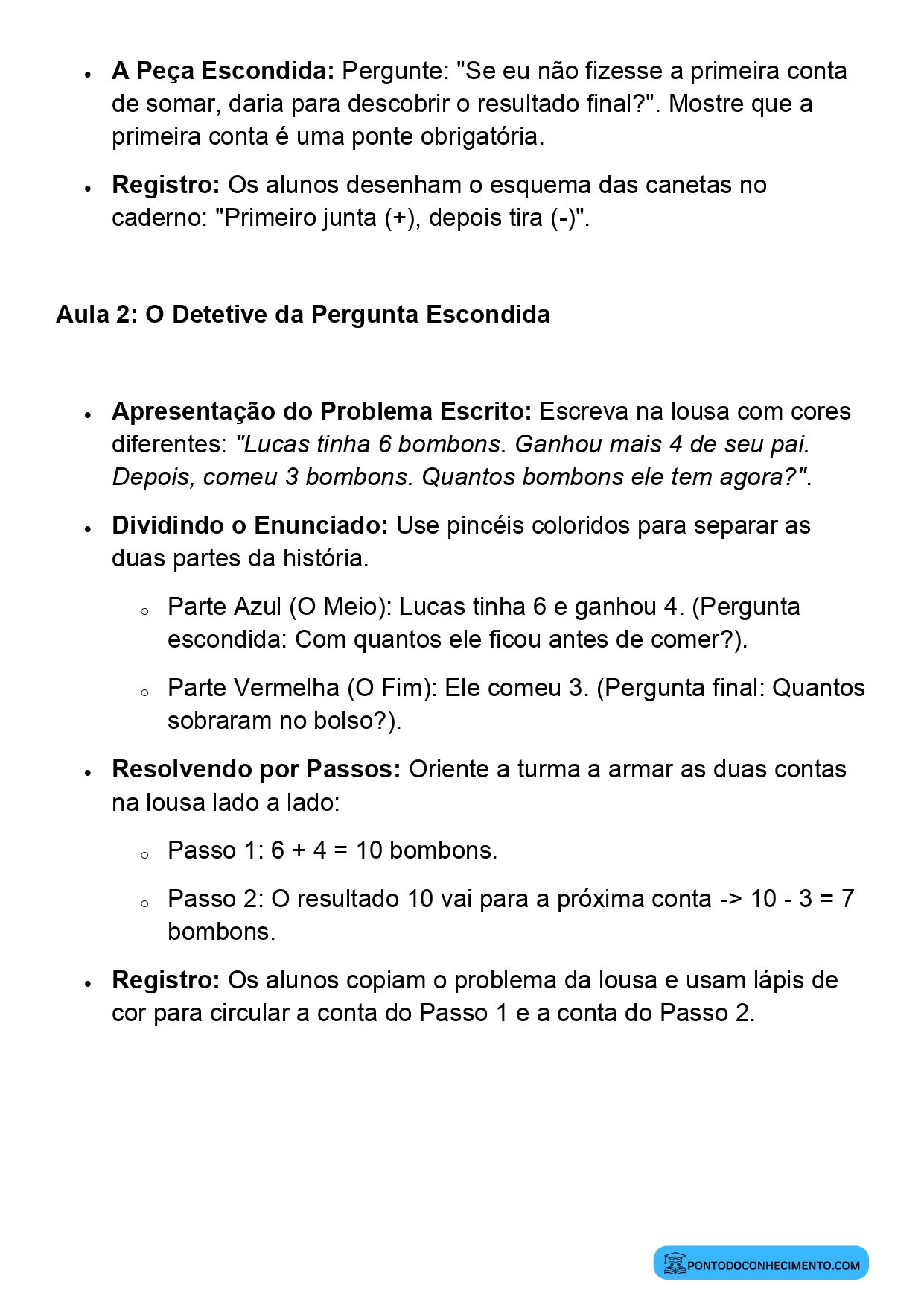 Plano de Aula Completo de Matemática 2º Ano Problemas com Mais de uma Etapa