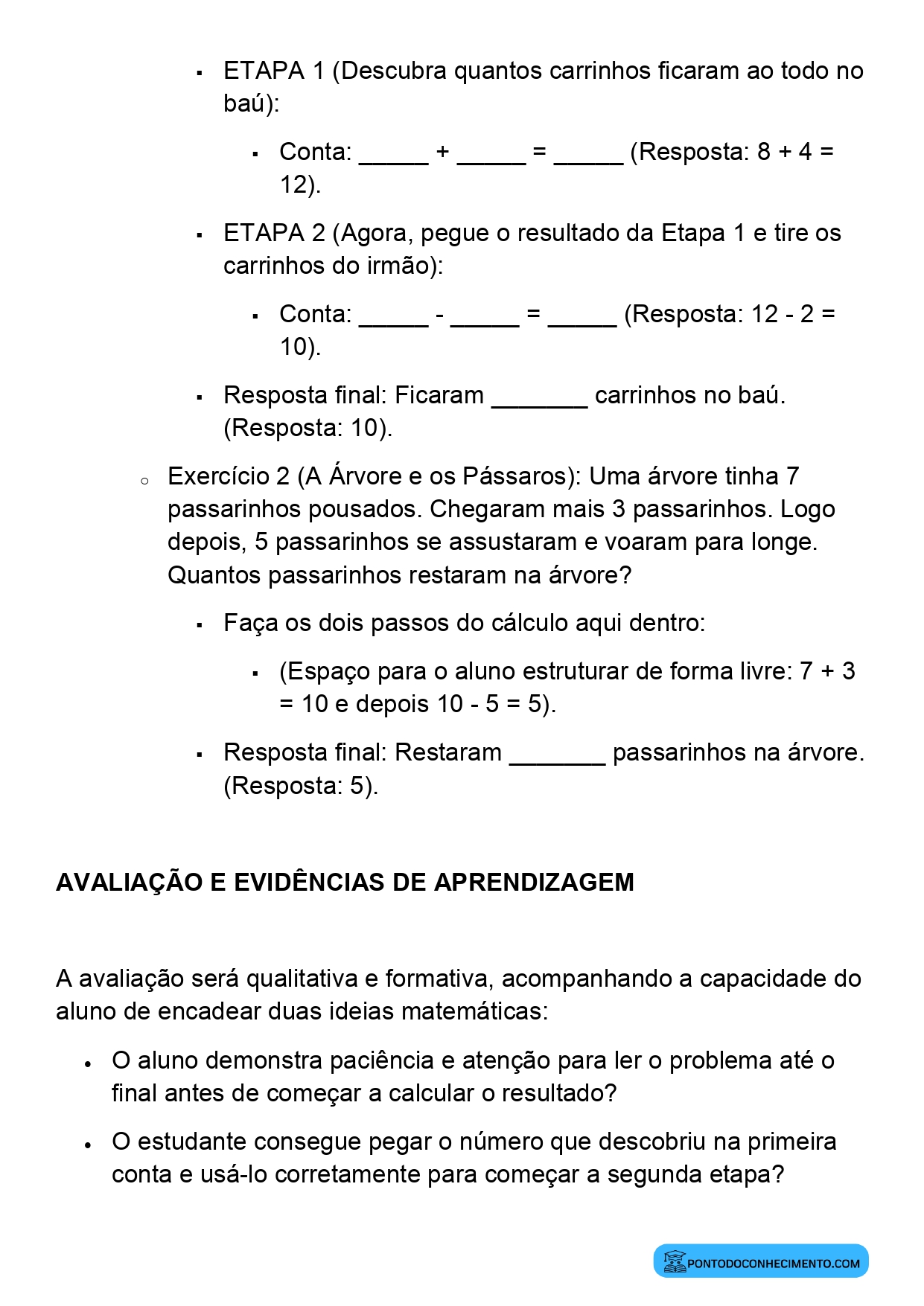 Plano de Aula Alinhado à BNCC Matemática 2º Ano Problemas com Mais de uma Etapa