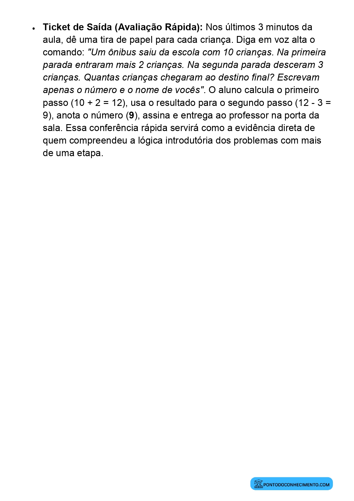 Plano de Aula de Matemática com Problemas de Mais de uma Etapa