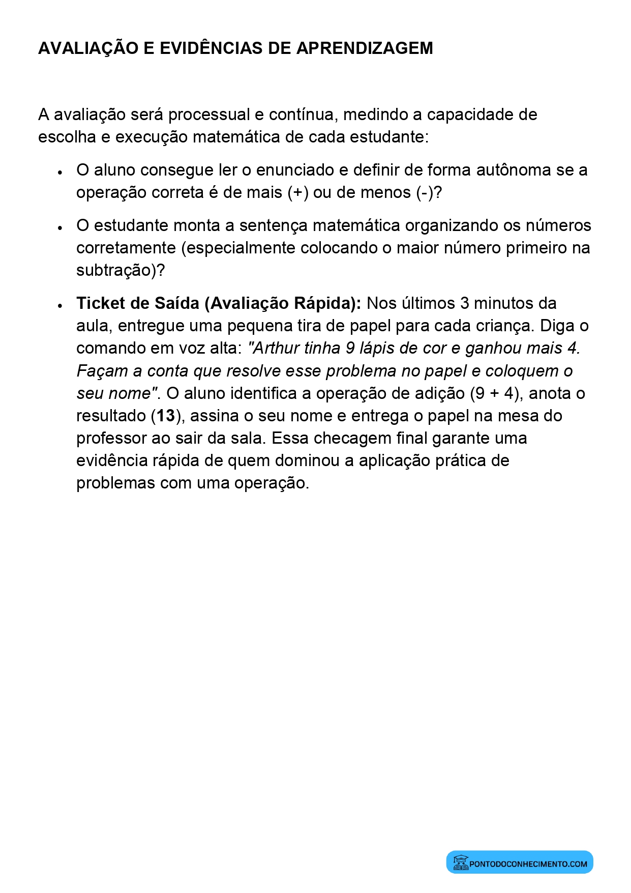 Plano de Aula Alinhado à BNCC Matemática 2º Ano Problemas com uma Operação
