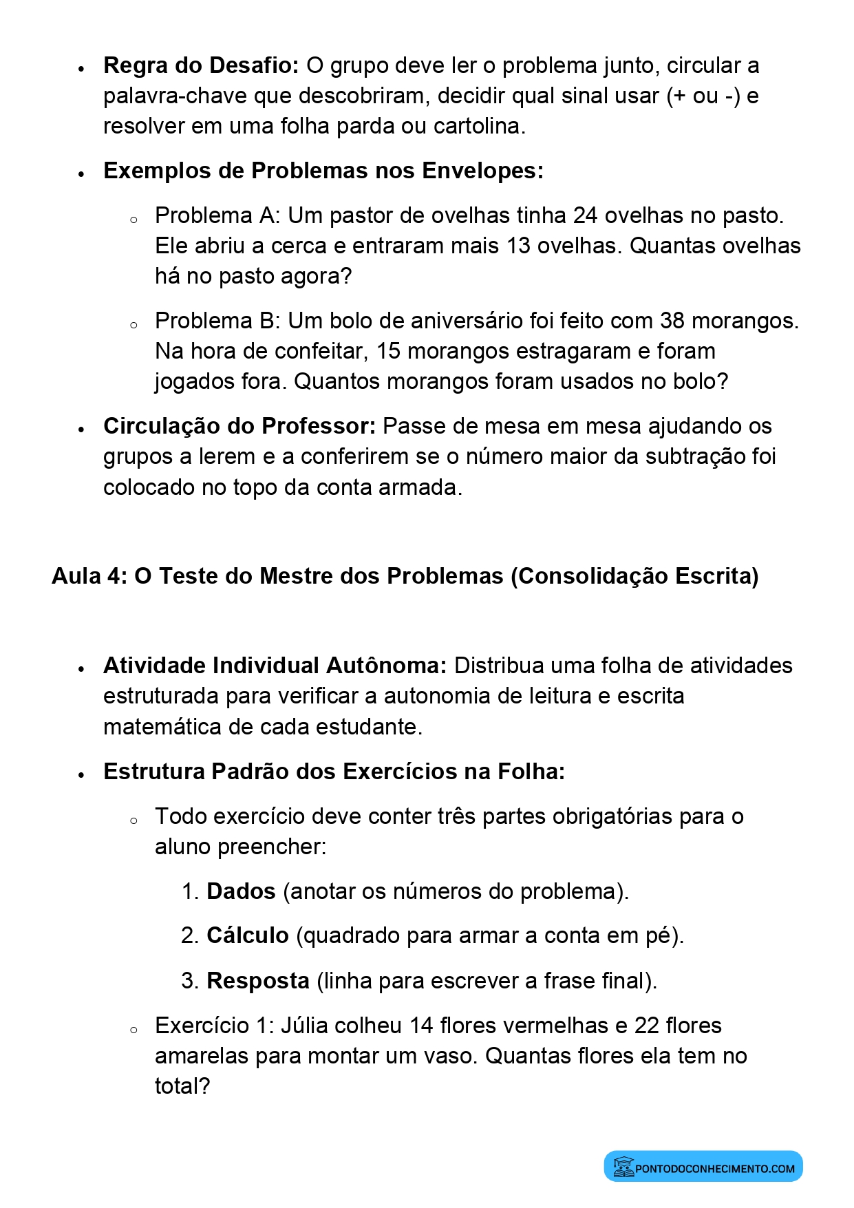Plano de Aula BNCC Matemática 2º Ano Problemas Envolvendo Adição e Subtração