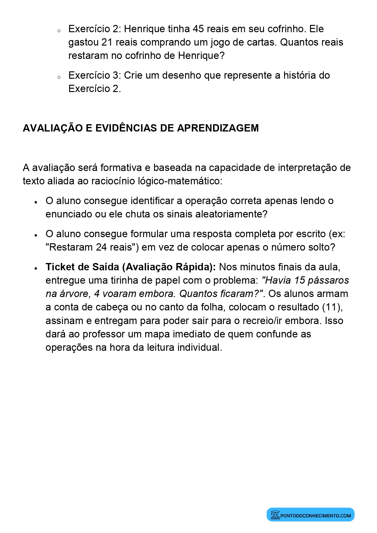 Plano de Aula Alinhado à BNCC Matemática 2º Ano Problemas Envolvendo Adição e Subtração