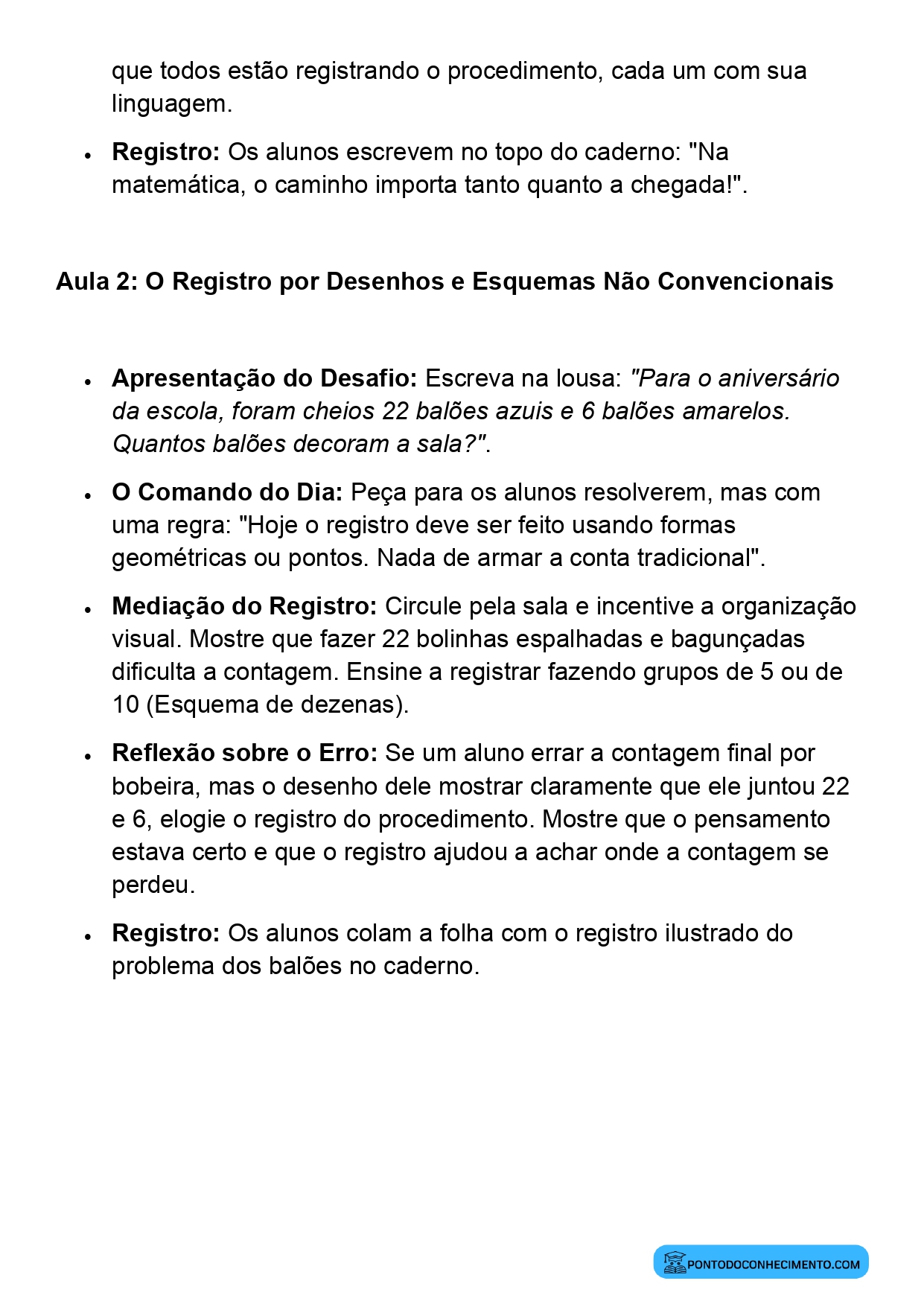 Plano de Aula Completo de Matemática 2º Ano Registro de Procedimentos